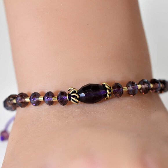 Classic Multi Glass Gold-Filled Beads Adjustable Bracelet - Picture 7 of 7